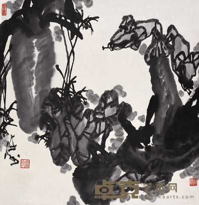 尚涛 花卉 立轴 68×66cm